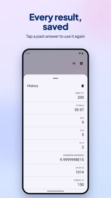History of past calculations